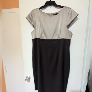 The Limited Brown And Cream Sheath Midi Dress